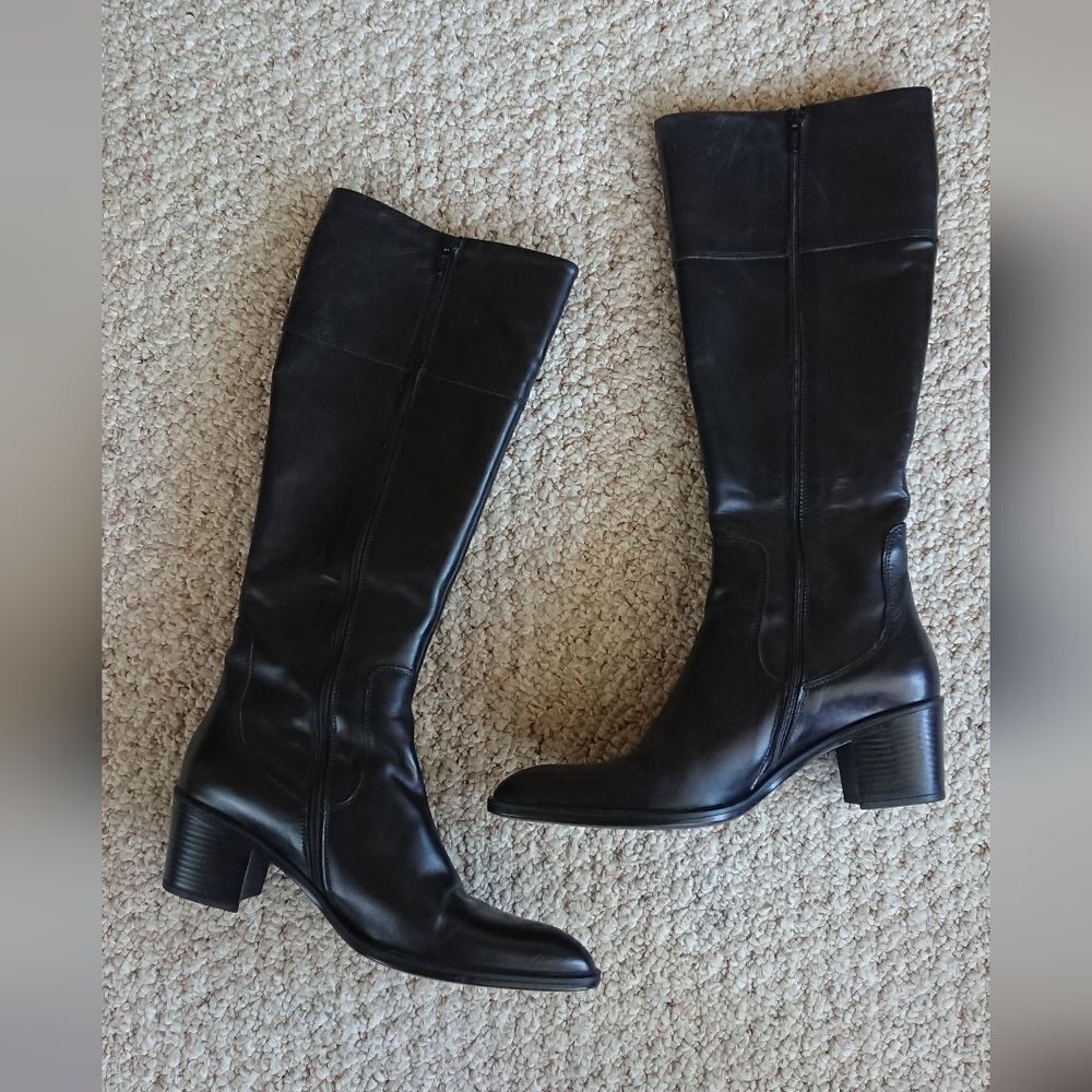 Tremp Italian Black Leather Boots size 8 - Picture 3 of 12
